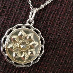 Lia Sophia sunburst medallion pendant necklace